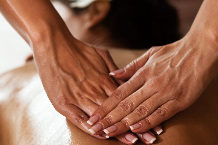 Deep tissue massage targeting muscle tension